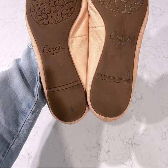 COACH Doreen Light Pink Leather Studded Ballet Flats Size 7 - Picture 11 of 12